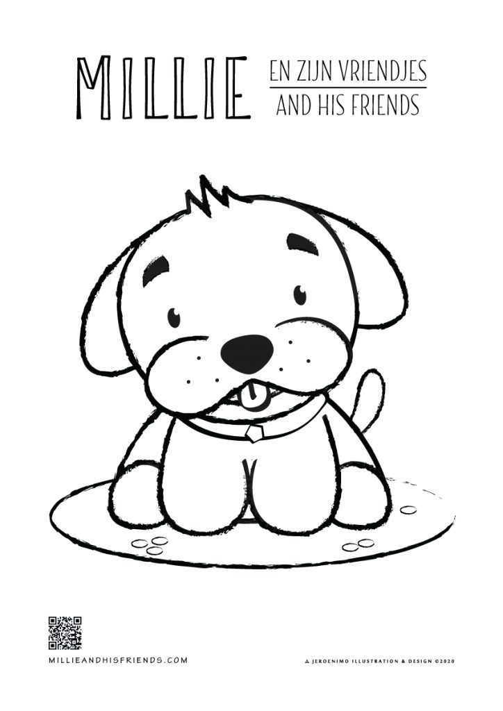 Coloring page Millie dog ondernemende pup